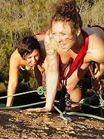 Nikki and Luka are fit & furry! Getting a buzz from an exciting rock climbing shoot, they almost cream themselves while having full on girl/girl sex on the side of a rock.